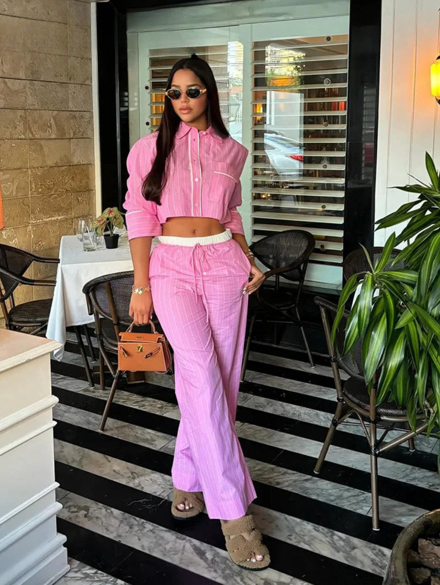 Conjunto Karmella Rosa - Calça + Top