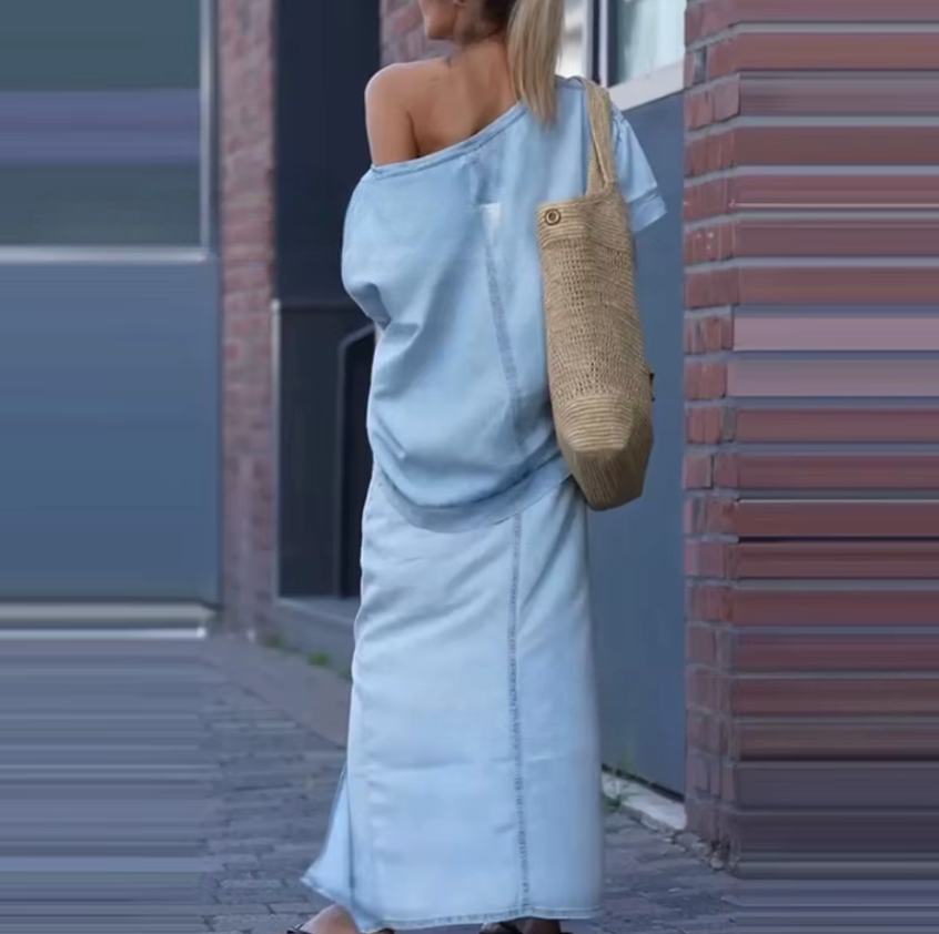 Conjunto Katrin | 2 Peças - Blusa + Saia (Tendência do Verão Europeu )