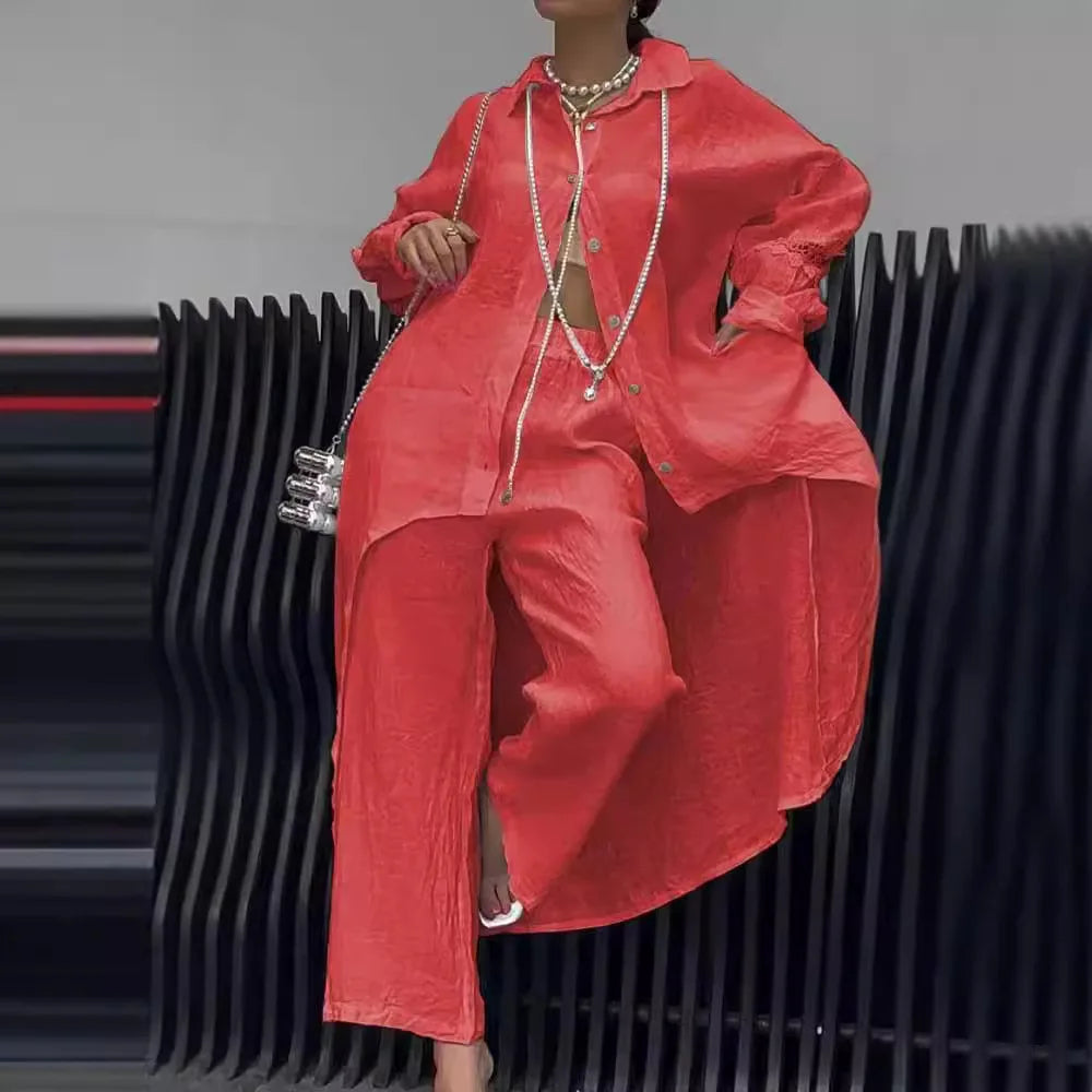 Conjunto Lara - Feito em Linho Premium - Calça de Cintura Elástica (Queridinho das Blogueiras)