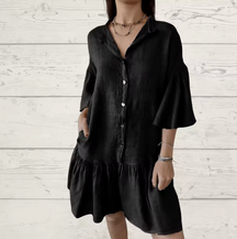 Vestido Luna - De Linho Premium - Conforto e Qualidade (O Famoso das Fashionistas Europeia)