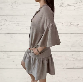 Vestido Luna - De Linho Premium - Conforto e Qualidade (O Famoso das Fashionistas Europeia)