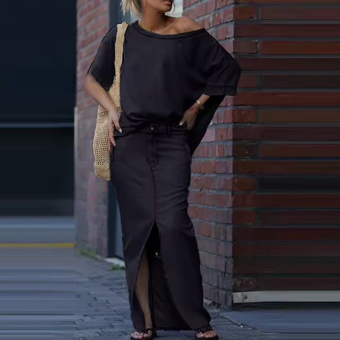 Conjunto Katrin | 2 Peças - Blusa + Saia (Tendência do Verão Europeu )