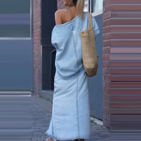 Conjunto Katrin | 2 Peças - Blusa + Saia (Tendência do Verão Europeu )