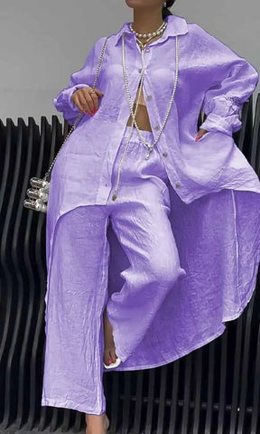 Conjunto Lara - Feito em Linho Premium - Calça de Cintura Elástica (Queridinho das Blogueiras)