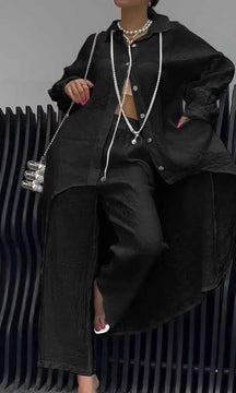 Conjunto Lara - Feito em Linho Premium - Calça de Cintura Elástica (Queridinho das Blogueiras)