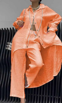 Conjunto Lara - Feito em Linho Premium - Calça de Cintura Elástica (Queridinho das Blogueiras)