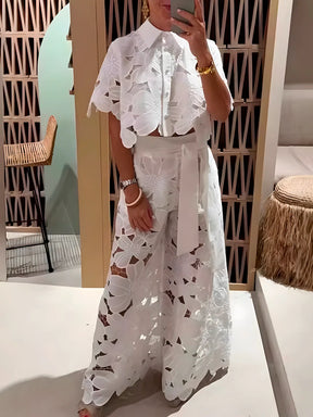 Conjunto Pluzi Calça + Camisa de Renda Leve e Soltinha (Primavera 2025)
