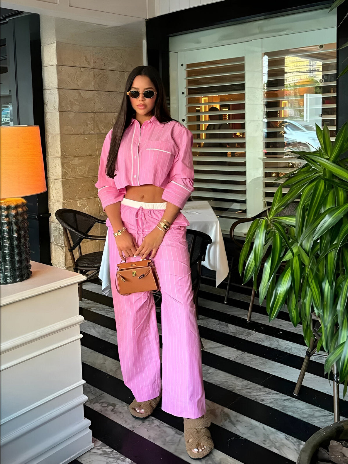 Conjunto Karmella Rosa - Calça + Top